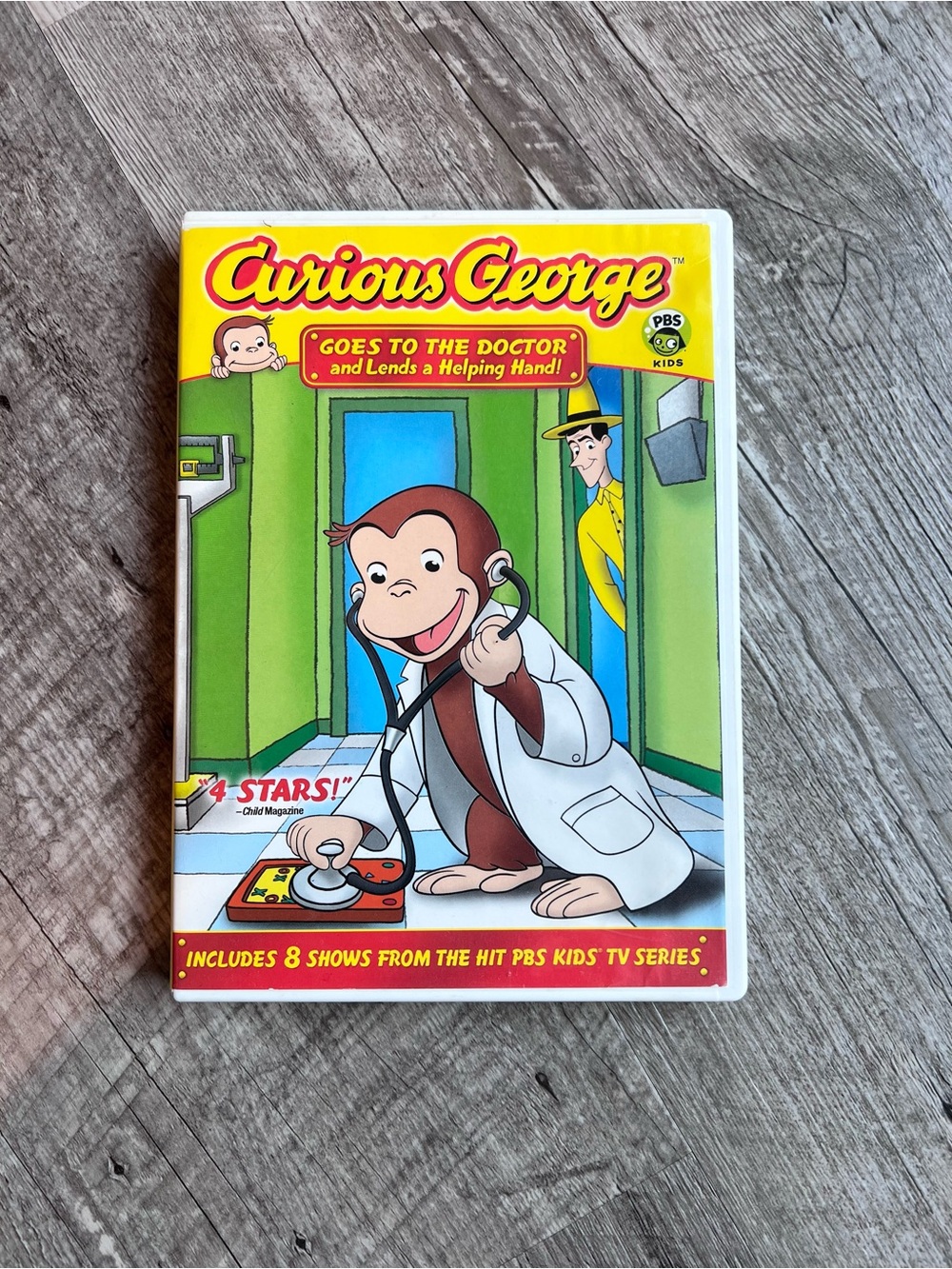 Universal Curious George DVD - Yellow & Green Illustrated Back Cover